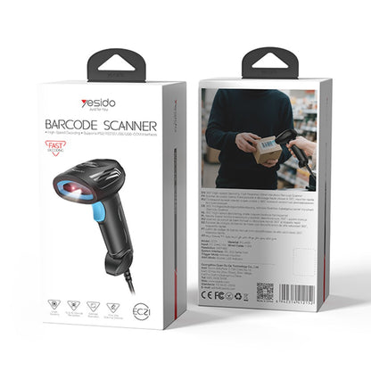 YESIDO EC21 1D 2D Barcode Scanner 1.6m Wired Handheld Bar Code Reader Scanning Device