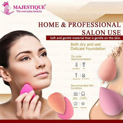 03 Pieces Makeup Sponges 3 Pack for Sensitive Skin | Wet & Dry Beauty Blender for Foundation, Cream, Powder Blenders Beauty Sponges Egg Shaped Blending Sponge Foundation Applicator Cosmetic Sponges