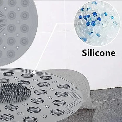 Round Non-Slip Shower Mat â€“ Silicone with Suction Cups & Drainage Holes