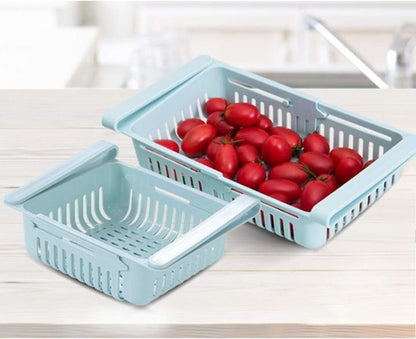 Retractable Drawer Type Refrigerator Storage Box, Food Fresh-Keeping Classified Organizer