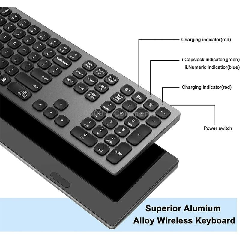 WiWU Magic keyboard Aluminum alloy High sensitive wireless Rechargeable keyboard 110 keys