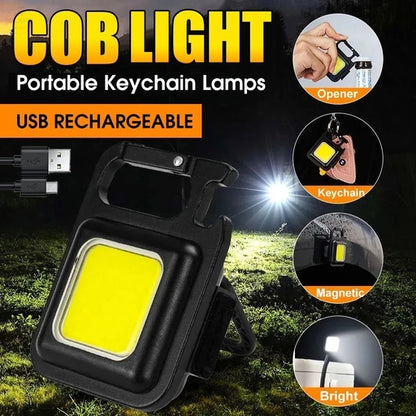 Rechargeable COB Keychain Light Mini Plastic Light