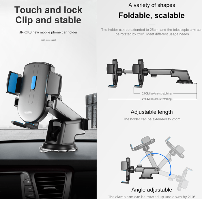 JOYROOM JR-OK3 Car Dashboard Phone Bracket Mount - Black