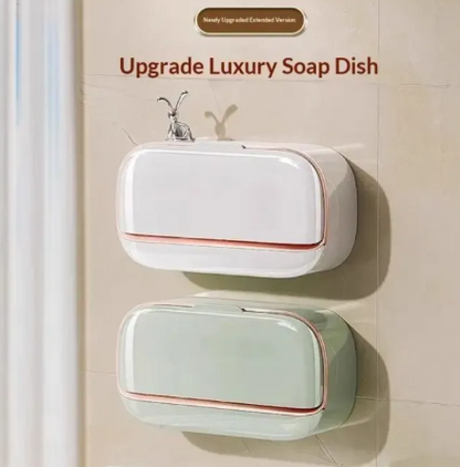 Shower Bathroom Bathtub Kitchen Sink No Drilling Wall Mounted Soap Box Bar Soap Holder with Drain