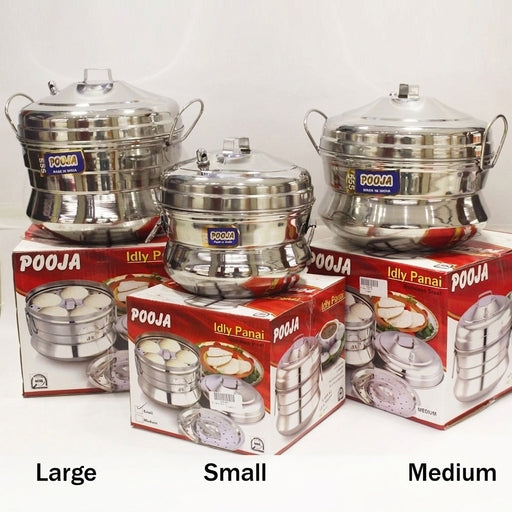 Pooja Stainless Steel Idly Panai Maker Small/ Medium /Large Steamer