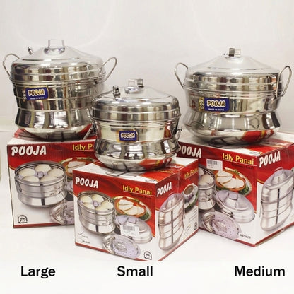 Pooja Stainless Steel Idly Panai Maker Small/ Medium /Large Steamer