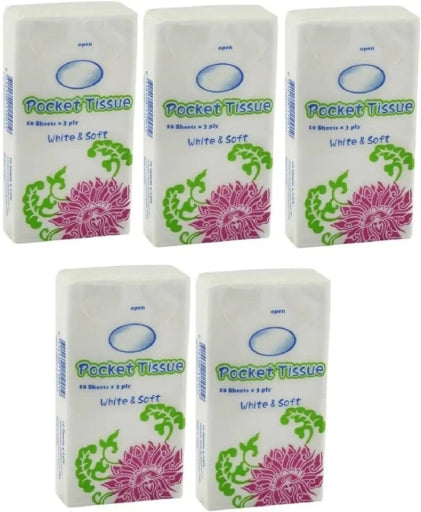Napkin Tissue for Face 5 Pack [10 Tissues per Pack]