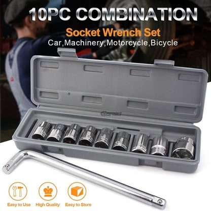 High Quality Socket Wrench 10Pcs Set Spanner Car Machine Repair Service Tools Kit