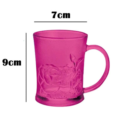 6Pcs Rainbow Glass Mug Set, Multicolour Tea Cup Set