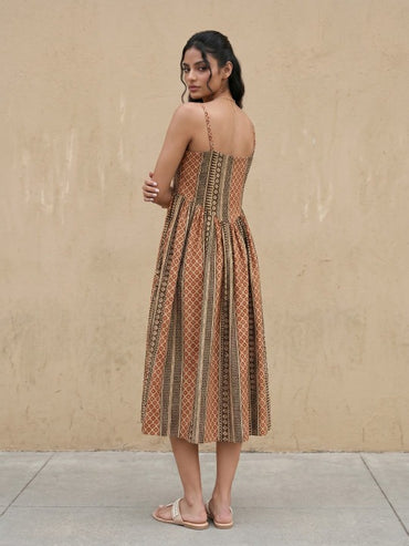 Ethnic Motifs Print a-Line Midi Dress