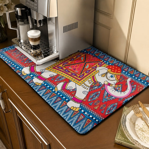 1Pc Super Absorbent Coffee Machine Drying Mat - Soft Diatom Mud, Non-Slip & Quick-Drying
