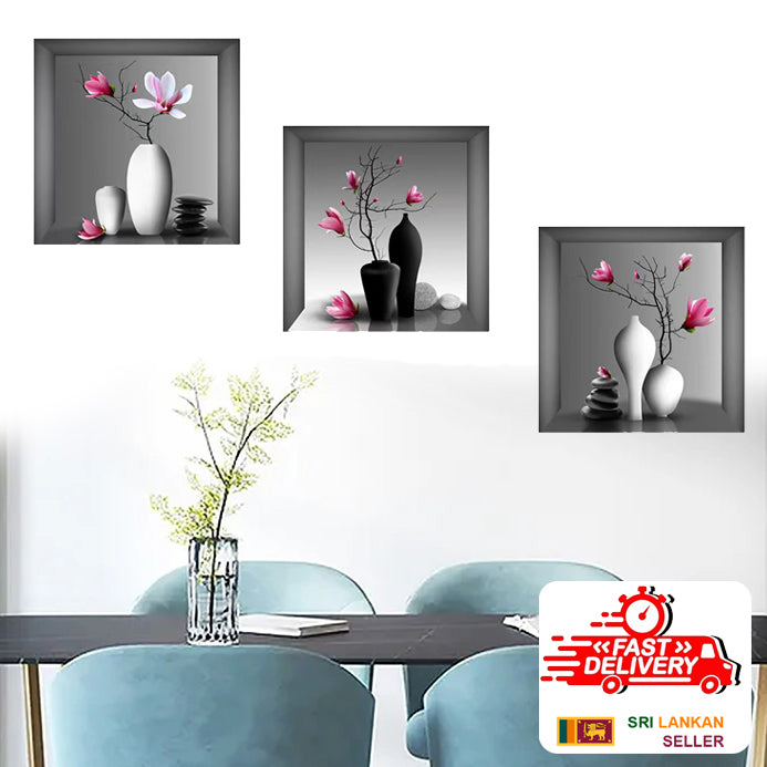 3D Vase Sticker Wall Sticker Home Decoration animals tree bridge baby children bedroom room decor wall stickers removable kids nursery decal Mirror Dear Wall Decoration Stickers wall deco