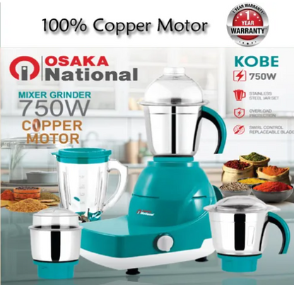 OSAKA NATIONAL Mixer Grinder 750 Watts Copper Motor 4 Jar