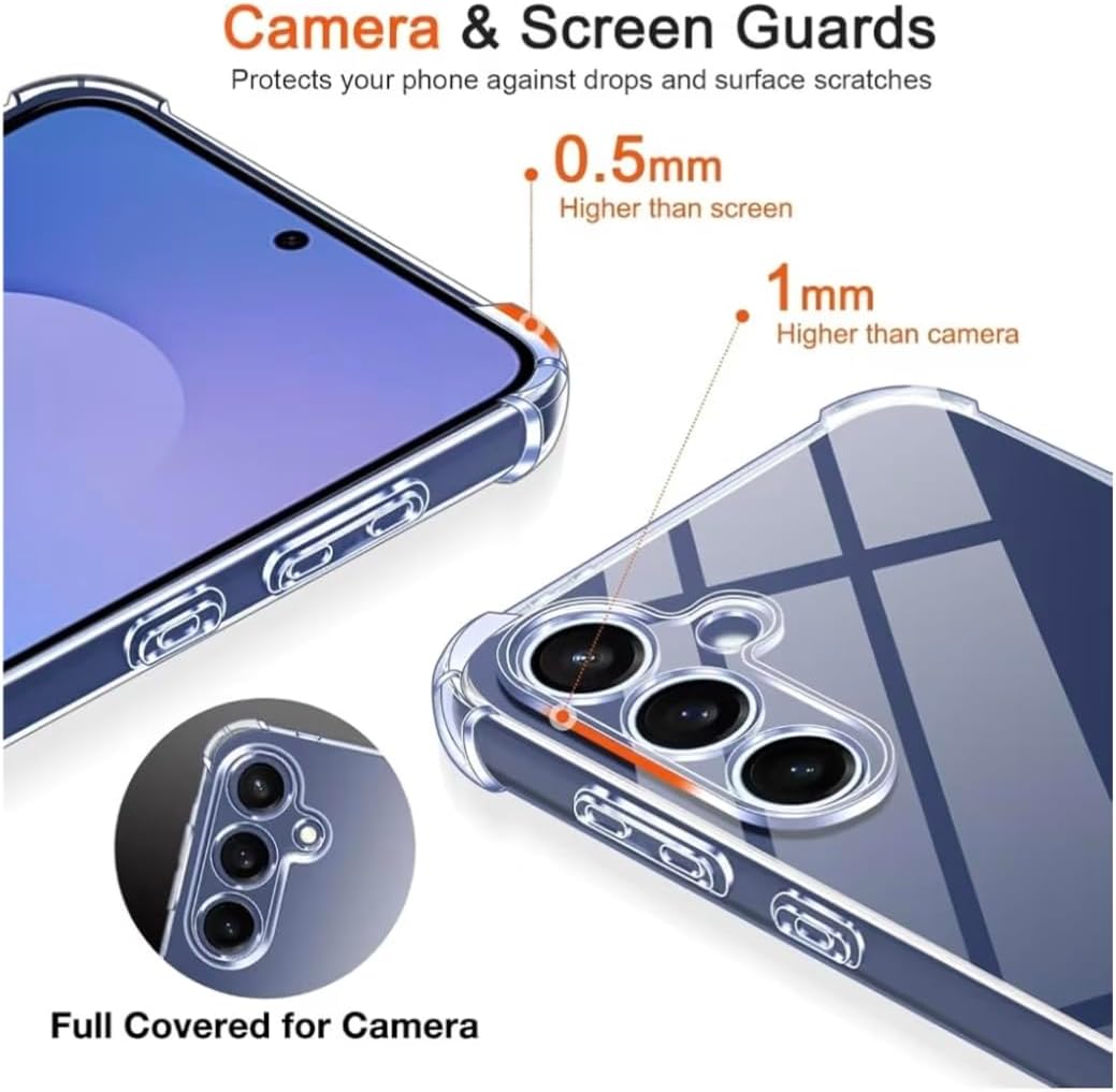 Clear Case for Samsung Galaxy S25 FE 5G (Not for Samsung Galaxy S25), Ultra Transparent Shockproof Silicone Protective Case with Reinforced Corners Clear Thin Soft TPU Bumper Cover