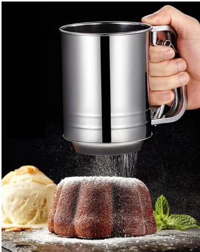 Stainless Steel Handheld Mini Flour Sifter | Fine Mesh Powdered Sugar & Baking Strainer