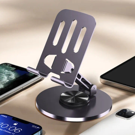 Metal Folding 360° Rotating Adjustable Desktop Mobile Phone Holder Stand