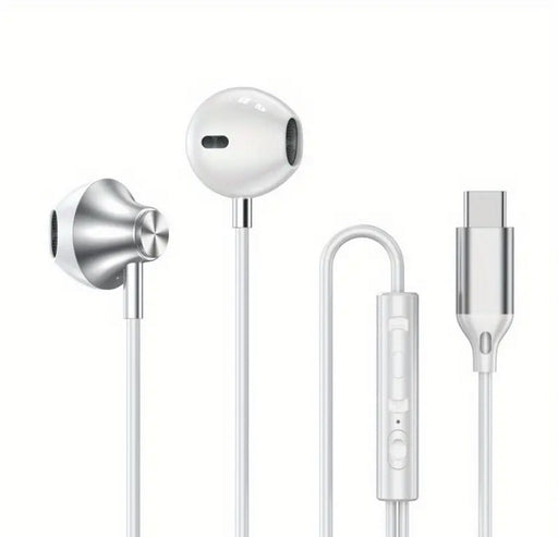 HiFi Wired in-Ear Headphones with Volume Control, USB Type C & 3.5Mm Connectivity, Condenser Mic