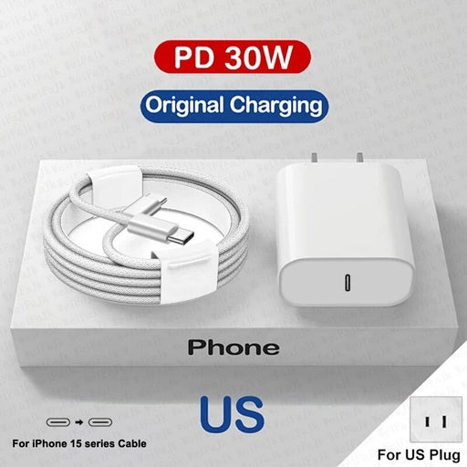 PD 30W Fast Charger with Cable for IPhone 15/16 Series, 16 Pro & 16 Pro Max