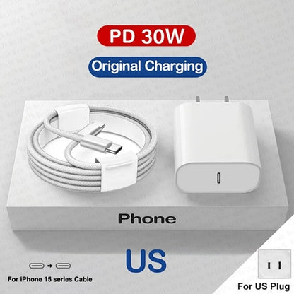 PD 30W Fast Charger with Cable for IPhone 15/16 Series, 16 Pro & 16 Pro Max