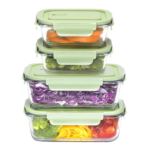 Borosilicate Glass Food Storage Bowl Airtight & Leak-Proof SNAP Locking LIDS & Built-in AIR Vent