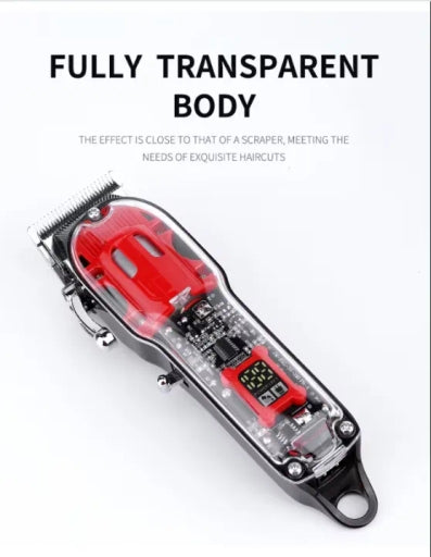 Professional Transparent Cordless Hair Cut Machine, Rechargeable USB Electric Trimmer Clippers