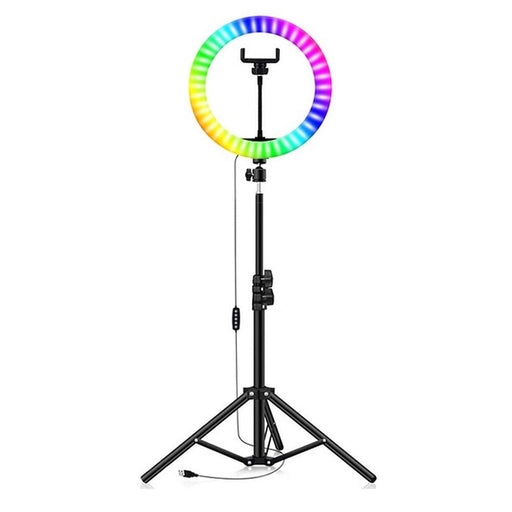 10-Inch RGB Ring Light with Vibrant Color Modes, Sturdy Tripod, and Adjustable Phone Holder