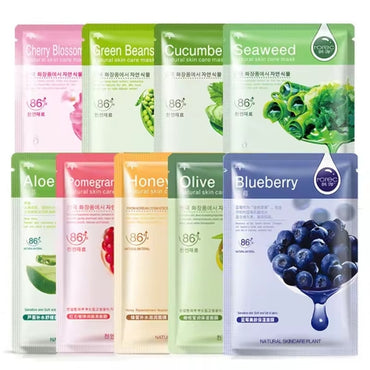 Natural Essence Face Mask 5 Flavour (Organic Collagen Fruits Facial Sheet Mask)