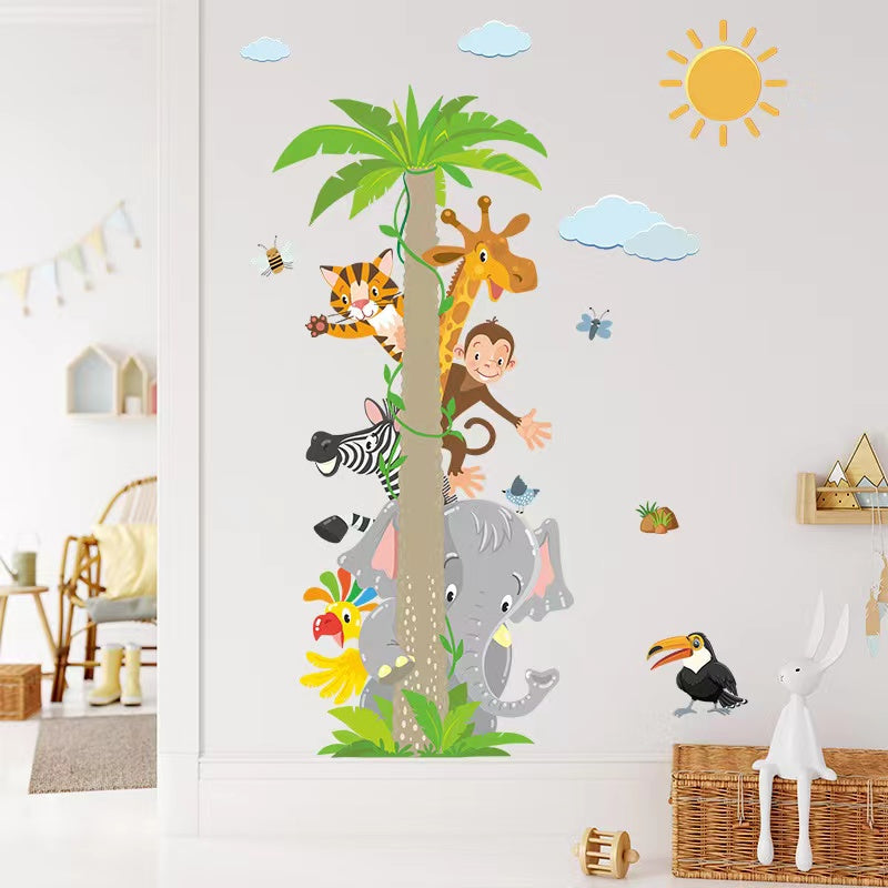 Hiding Animals Tree Home Decoration star baby children cartoon bedroom room decor wall stickers removable kids nursery decal sticker Wall Decoration Stickers wall deco Mickey Balloonids