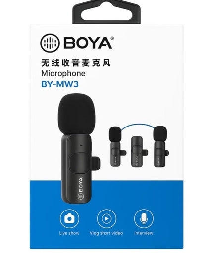 BOYA by-MW3 Wireless Microphone System for Smartphones Cameras and Content Creators