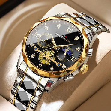 LOUIS CLARKE Men's Multifunction Quartz Watch - 6-Hand Chronograph Style