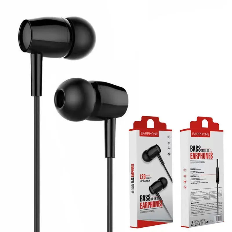 L29 Super Bass 3.5Mm Wired Earphones with Mic - Stereo Handsfree Headphones