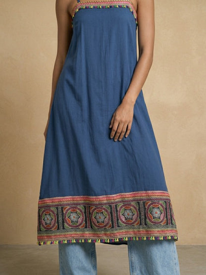 Floral Embroidered a-Line Maxi Dress