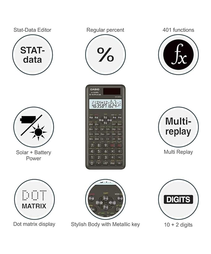 FX-991MS 2Nd Edition Scientific Calculator for College Students, Math Calculator, 401 Functions