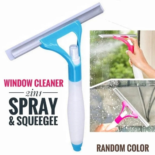 Glass Spray Window & Car Cleaner Brush with Spray Wiper, Multicolor SMT