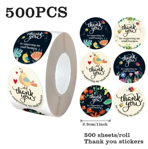 500 Piece/Roll Thank You Stickers Labels Courier Shipping Packaging Label Stickers