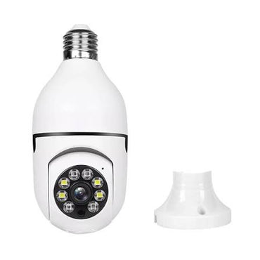 5MP Bulb IP Security Camera: 360 Color Night Vision WiFi Monitor with Auto Human Tracking