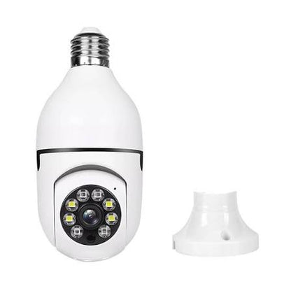 5MP Bulb IP Security Camera: 360 Color Night Vision WiFi Monitor with Auto Human Tracking