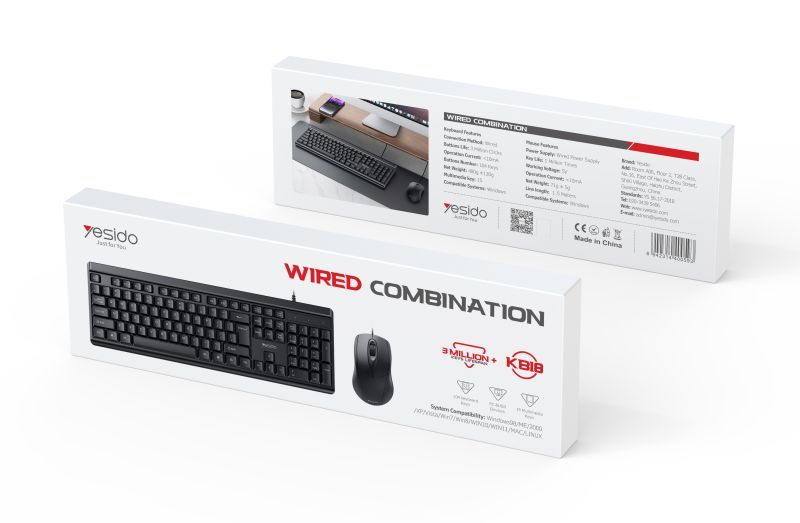 Yesido KB18 Wired Keyboard And Mouse Set