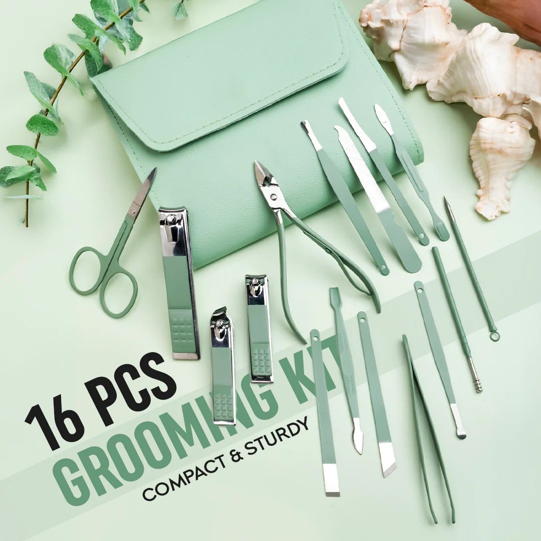 16 PCS Stainless Steel Portable Nail Clipper Set Professional Pedicure Kit Beauty Manicure Set