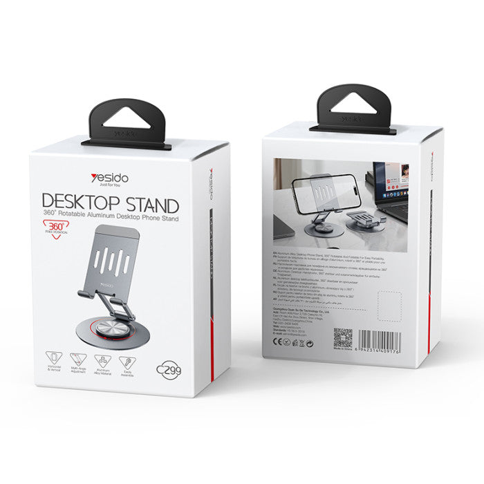 Yesido C299 360 Free-rotation Aluminum Alloy Folding Stable Mobile Table Using Phone Holder