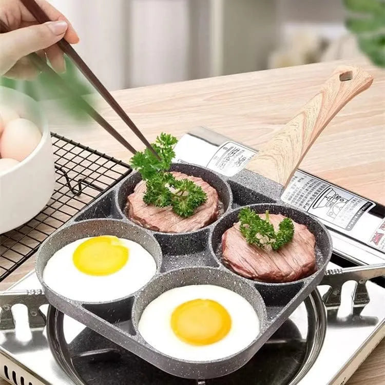 Nonstick 4-Cup Pancake & Egg Pan: Aluminum Alloy Omelette Maker Cookware