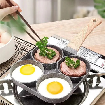 Nonstick 4-Cup Pancake & Egg Pan: Aluminum Alloy Omelette Maker Cookware