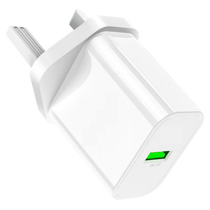 XO Branded 18W UK Plug Charger & Type-C Cable 100cm