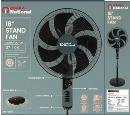 18 Inch STAND FAN with POWERFUL WIND 100% Copper Motor