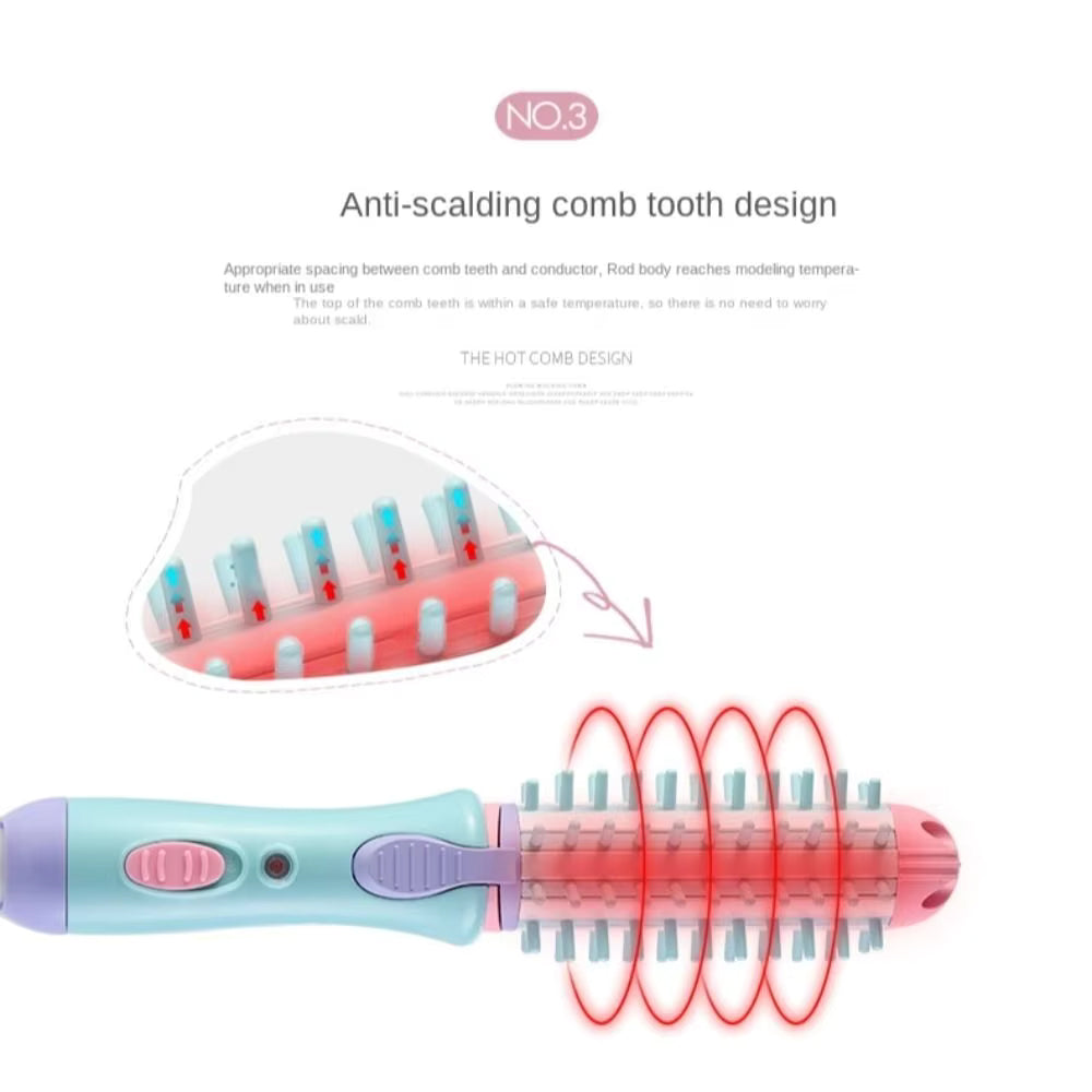 Hairdressing Electric Hair Straightener Comb Straightening Heating Temperature Hair Straightener Brush Smoothing Makeup Hairdressing Electric Hair Straightener Comb Straightening Heating Temperature Hair Straightener Brush Smoothing Auto-rotating