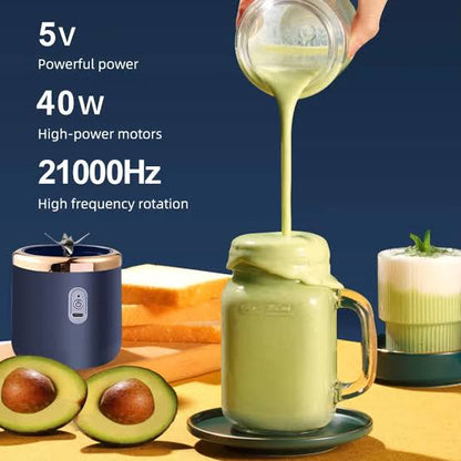 2-In-1 Portable Electric Juicer Blender Cup | Rechargeable Mini Smoothie Maker for Travel & Gym