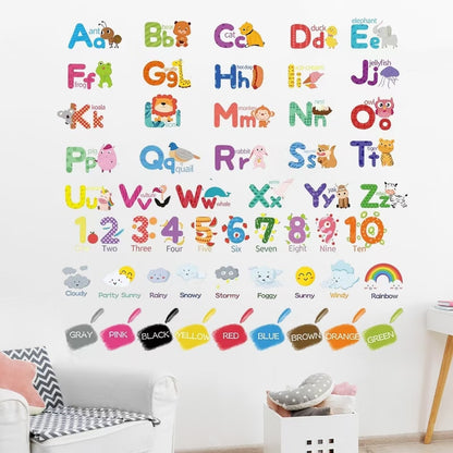 English Alphabet Kids Education Home Decor Wall Stickers For Kids Room Home Decoration Cartoon baby children cartoon bedroom room decor wall stickers removable kids nursery decal sticker Wall Decoration Stickers wall decor