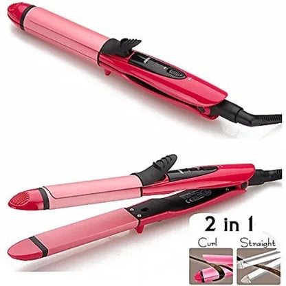 Nova NHC-2009 2-in-1 Hair Straightener & Curler for Women – Easy Hair Styling Tool for Straight Hair
