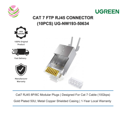 Ugreen 50634 10Pcs Cat7 Rj45 8P - 8C Modular Plugs - NW193