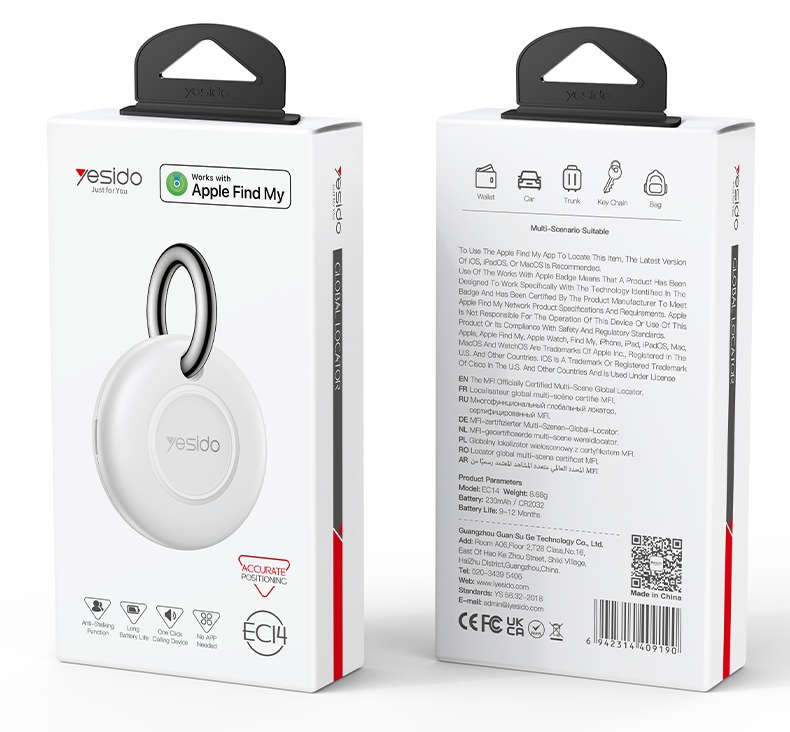 Yesido EC14 MFI Multi-Scene Global Locator Smart Tracker